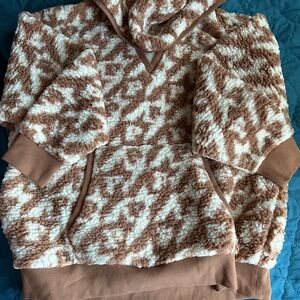 PINK Victoria's Secret Brown and Cream Hoodie